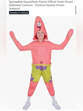 SpongeBob Squarepants Pink Starfish Costume with Green and Purple Accents